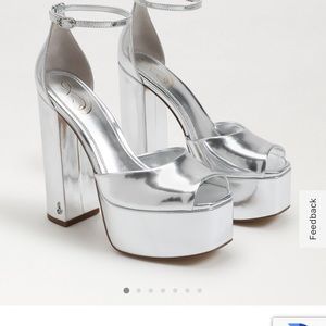 Sam Edelman Kori Platform Heels - silver